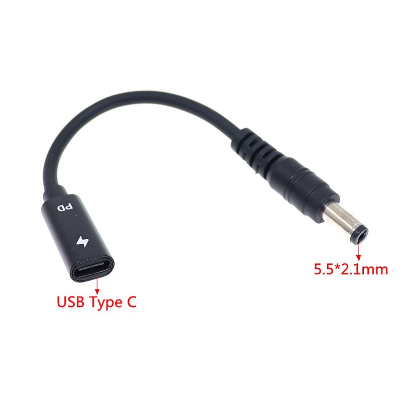 90320220606151603.jpg 15cm Type-C(Female) to 5.5*2.1mm(Male) Adapter Cable for Laptop Charger - Image 1