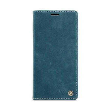 CaseMe-013 TPU Business Style Vintage Matte Horizontal Flap Leather Case for iPhone 12 Pro Max Blue