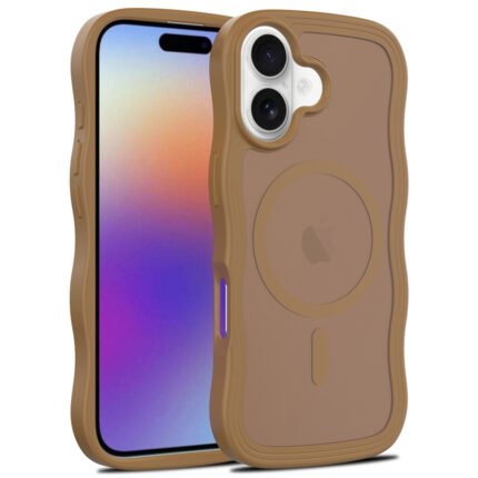 Magsafe Wavy Pattern Translucent Case for iPhone 17 Brown