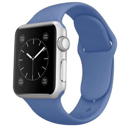 Solid Color Silicone Band for Apple Watch 42MM/44MM/45MM/46MM Series Light Blue