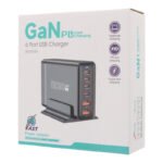 200W USB*2+Type-C*4 6 in 1 GaN Desktop Fast Charger EU Plug White - Image 2