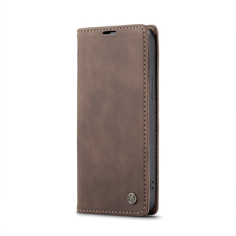 95220230909134618.jpg CaseMe-013 TPU Business Style Vintage Matte Horizontal Flap Leather Case for iPhone 15 Pro Max Coffee - Image 1