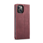 CaseMe-013 TPU Business Style Vintage Matte Horizontal Flap Leather Case for iPhone 14 Red - Image 2