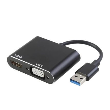 2K USB to HDMI+VGA Video Display Adapter Black