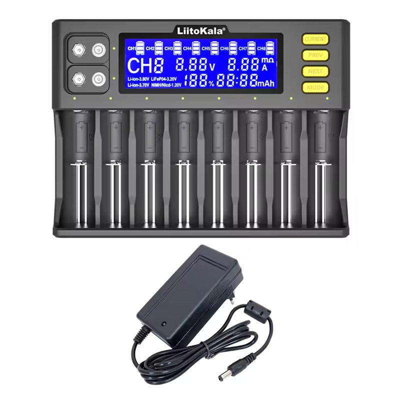 97120250320183537.jpg LiitoKala Lii-S8 8 Slots LCD Battery Charger for 18650/26650/21700/26700/18350 EU Plug - Image 1