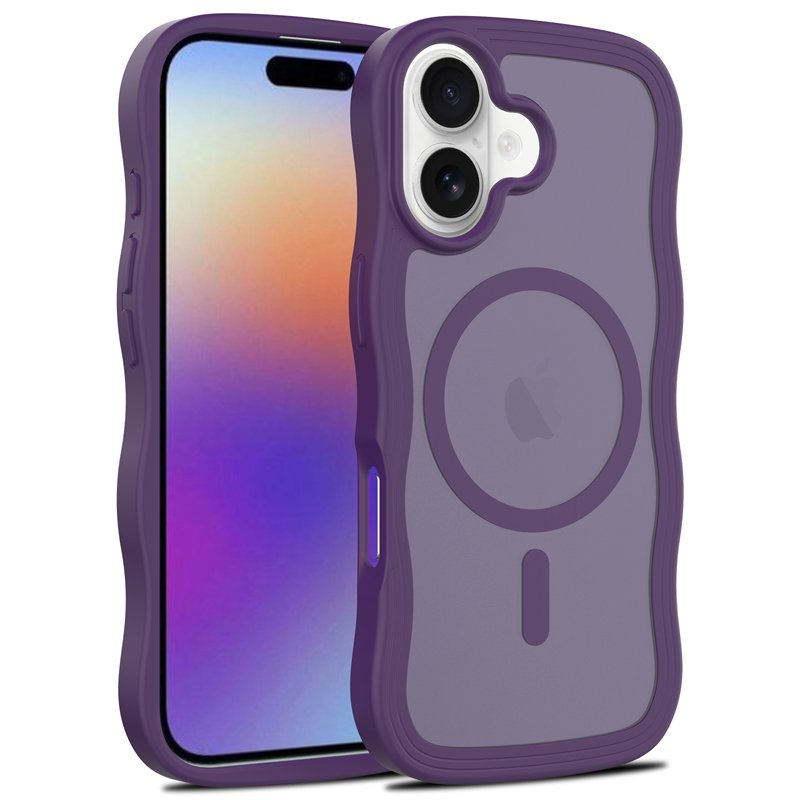 99020250617171542.jpg Magsafe Wavy Pattern Translucent Case for iPhone 17 Purple - Image 1