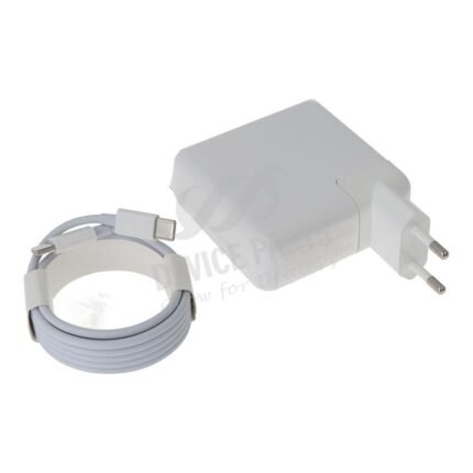 61W Charger with 2M Dual Type-C Cable for MacBook HQ White without Logo EU Plug
