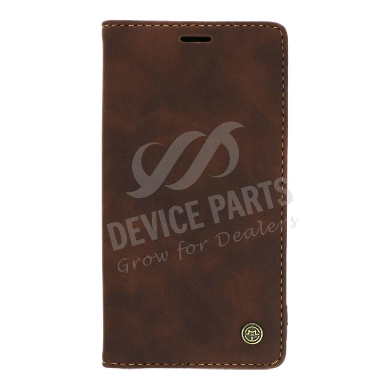as054631b_2105134890_1.jpg CaseMe-013 PU + PC Business Style Vintage Matte Horizontal Flap Leather Case for iPhone 11 Brown - Image 1