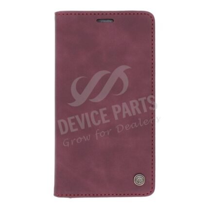 CaseMe-013 PU + PC Business Style Vintage Matte Horizontal Flap Leather Case for iPhone 11 Dark Red