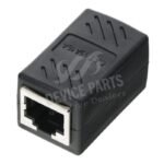 RJ45 Connector Straight Head Extension Adapter Double Pass Head Black - Image 2