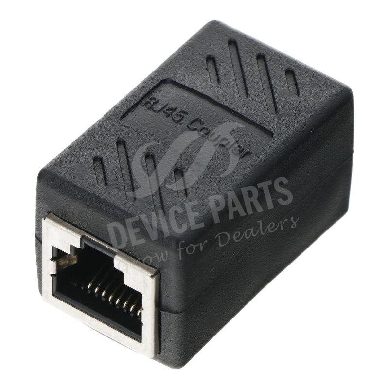 as070001a_2104273878_1.jpg RJ45 Connector Straight Head Extension Adapter Double Pass Head Black - Image 1
