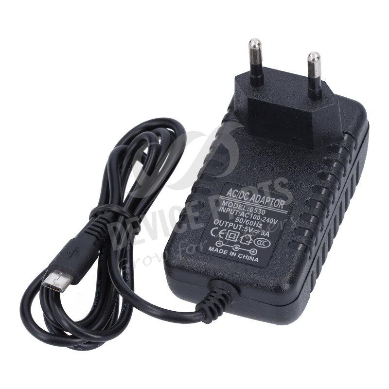 as072638_2106056252_1.jpg 5V 3A Micro Charger EU Plug with 1M DC Cable Black - Image 1