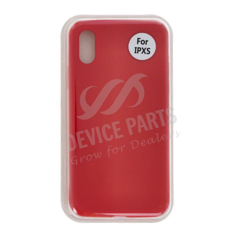as081005c_2112066111_1.jpg Full Pure Color Liquid Silicone Case Without Logo for iPhone X/XS Red - Image 1
