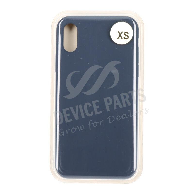 as081005d_2111051152_1.jpg Full Pure Color Liquid Silicone Case Without Logo for iPhone X/XS Midnight Blue - Image 1