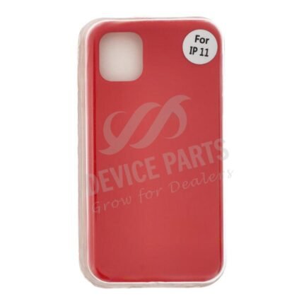Full Pure Color Liquid Silicone Case Without Logo for iPhone 11 Red