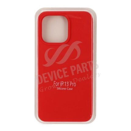 Full Pure Color Liquid Silicone Case Without Logo for iPhone 13 Pro Red