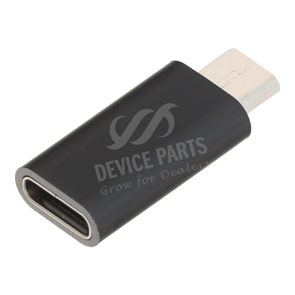 as116814_2411075182_1.jpg Type-C(Female) to Micro USB(Male) Adapter Black - Image 1