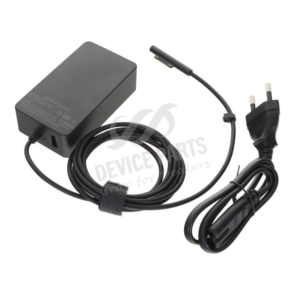 as127605_2408177419_1.jpg 15V 4A 65W Charging Adapter with AC Power Cable for Microsoft Surface Book/Pro 3/Pro 4/Pro 5/Pro 6 OEM Black EU Plug - Image 1