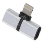 Lightning Port Audio Charging Adapter Silver - Image 2