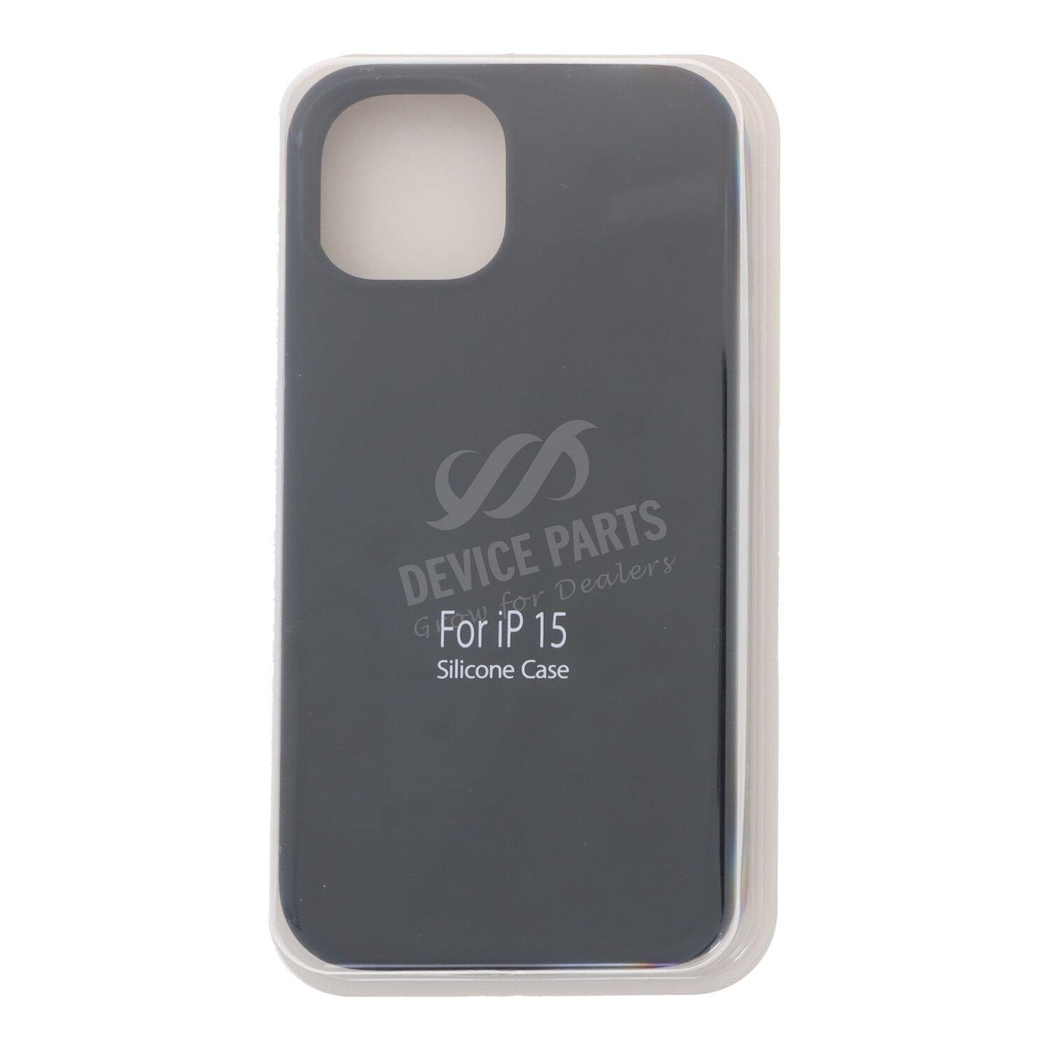 as130169a_2309283409_1.jpg Full Pure Color Liquid Silicone Case Without Logo for iPhone 15 Black - Image 1