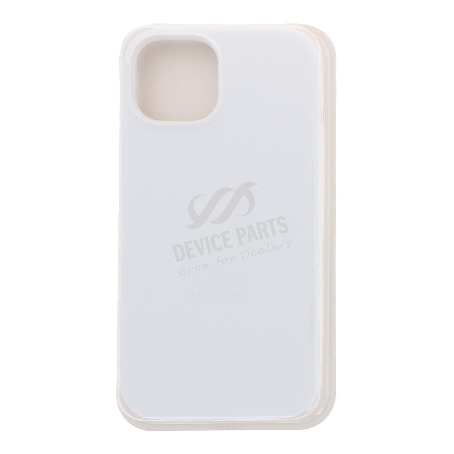 as130169b_2309285678_1.jpg Full Pure Color Liquid Silicone Case Without Logo for iPhone 15 White - Image 1