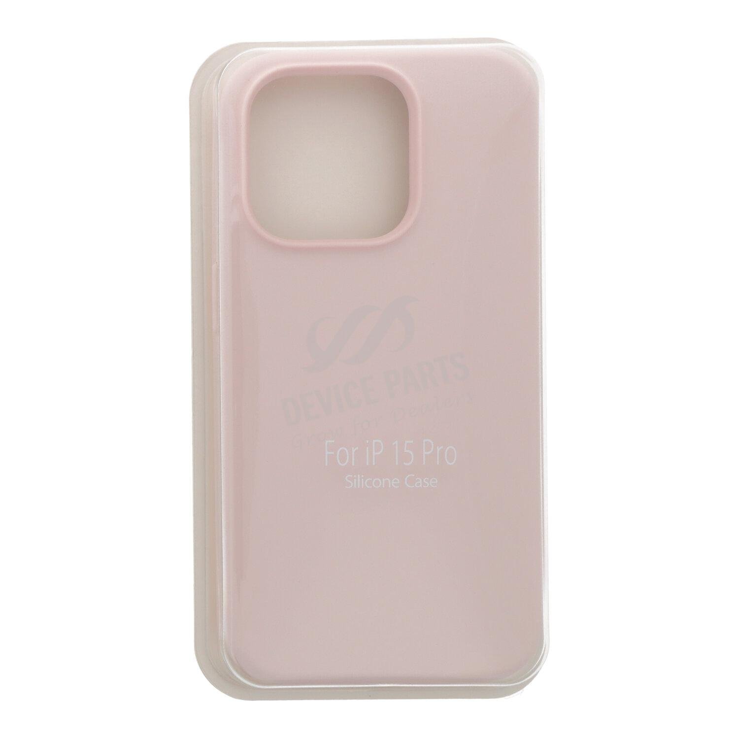 as130187e_2309205000_1.jpg Full Pure Color Liquid Silicone Case Without Logo for iPhone 15 Pro Pink - Image 1
