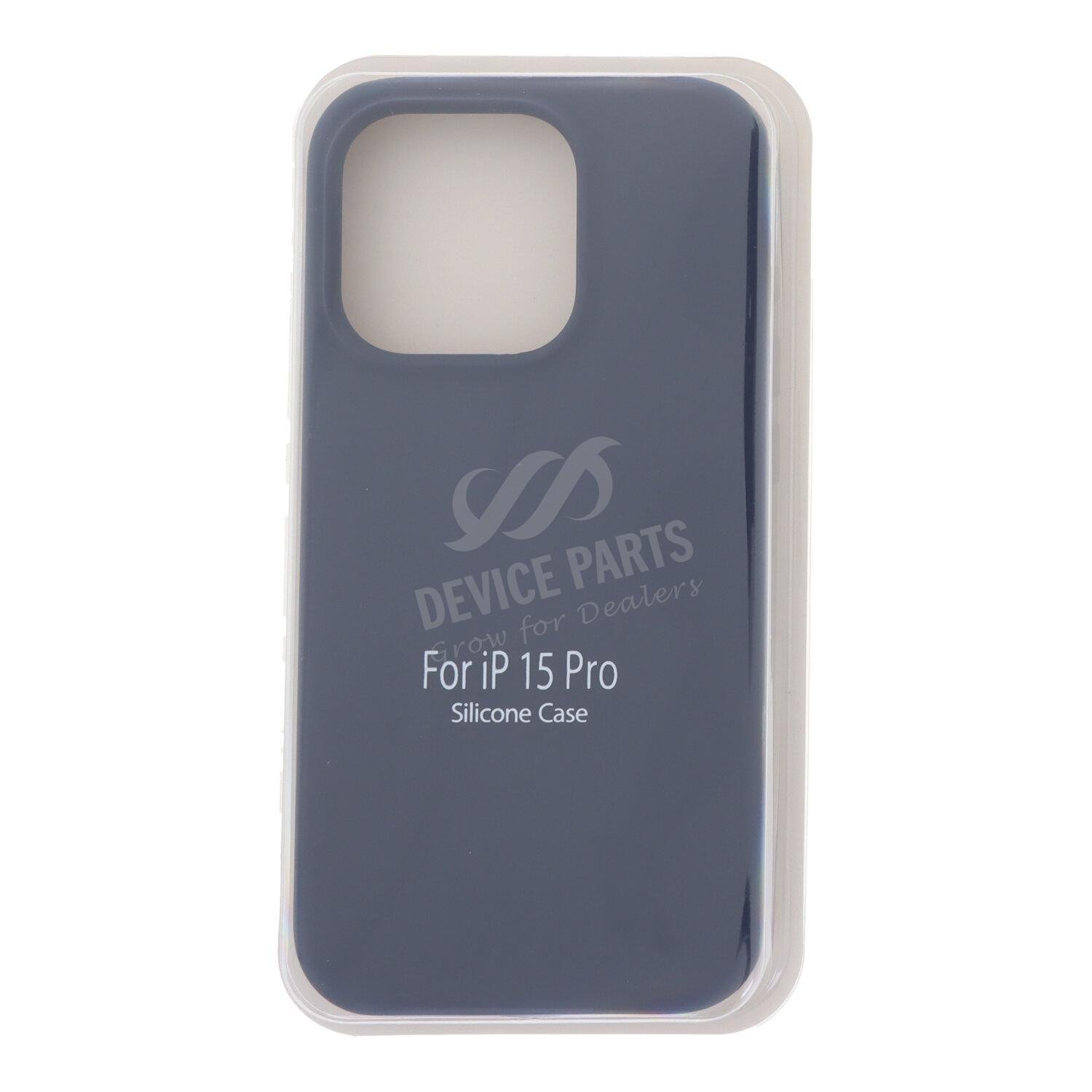 as130187h_2309281708_1.jpg Full Pure Color Liquid Silicone Case Without Logo for iPhone 15 Pro Midnight Blue - Image 1