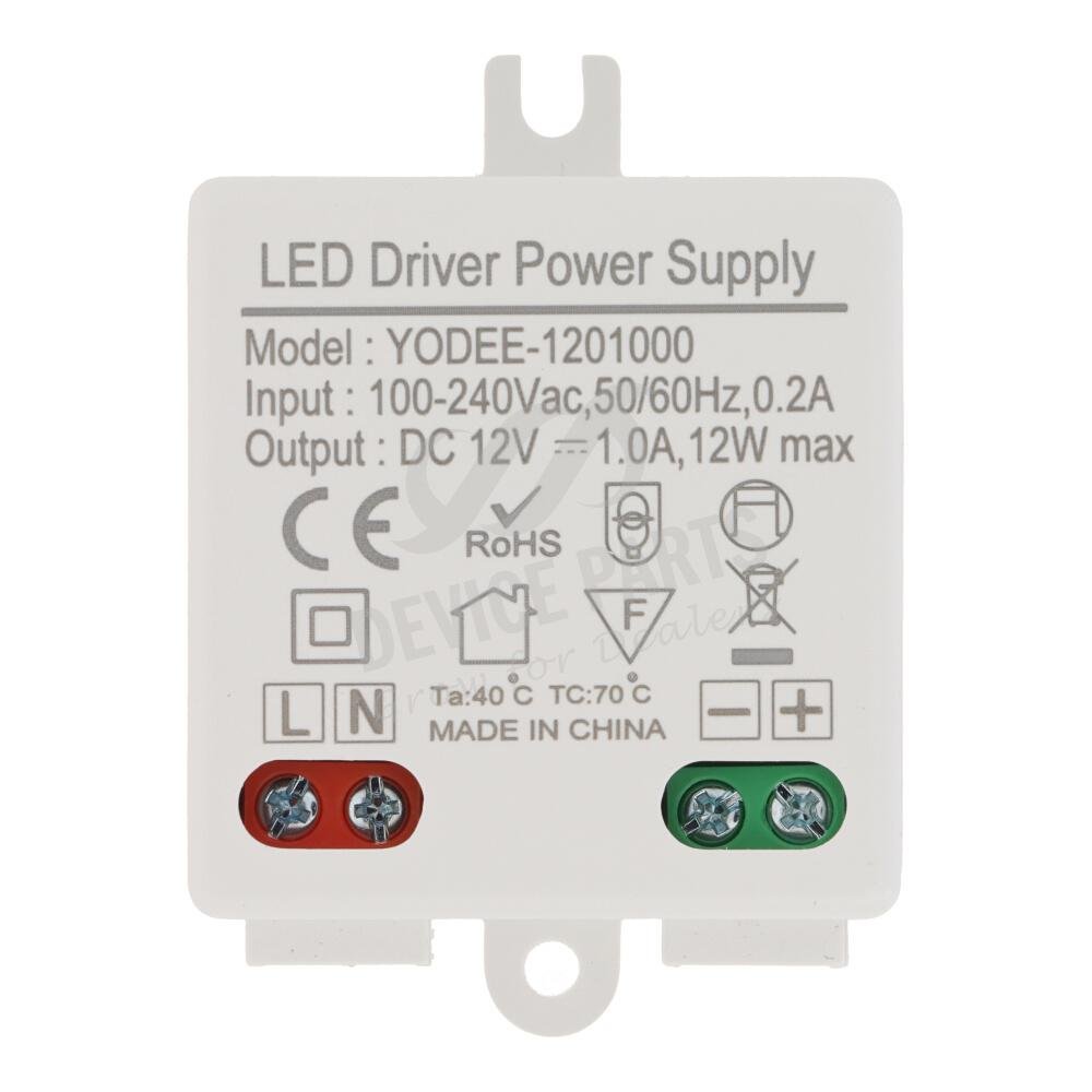 as151238_2506175880_1.jpg 12V/1.0A/12W LED Lighting Transformer DC Supply Adapter 42*40*20mm - Image 1