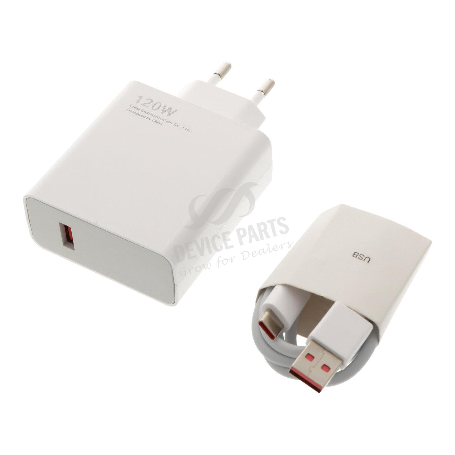 as152948a_2508301655_1.jpg 120W USB Charger with 1M 6A Type-C Cable for Xiaomi EU Plug OEM White - Image 1