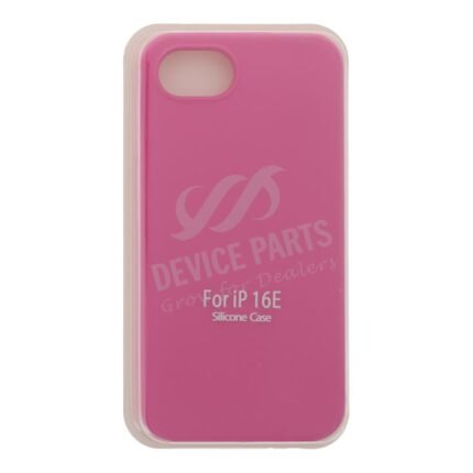 Full Pure Color Liquid Silicone Case Without Logo for iPhone 16e Fuchsia