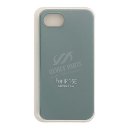 Full Pure Color Liquid Silicone Case Without Logo for iPhone 16e Green