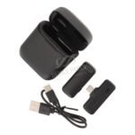 J11 Type-C Port Lavalier Wireless Microphone with Charging Case for iPhone/Android Black