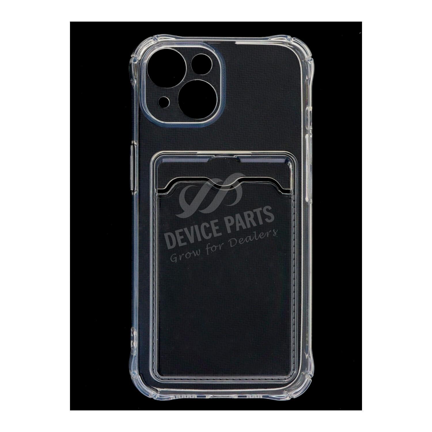 as167815a_2505295491_1.jpg Anti-Shock Clear Phone Case with Card Holder for iPhone 14 Transparent - Image 1