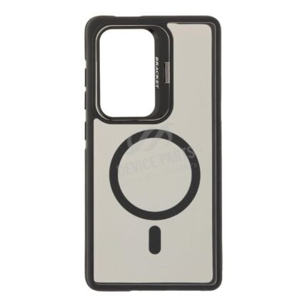 Dual Color Shockproof Magsafe Case with Metal Lens Holder for Samsung Galaxy S25 Ultra Black