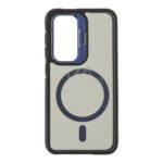 Dual Color Shockproof Magsafe Case with Metal Lens Holder for Samsung Galaxy S25 Blue