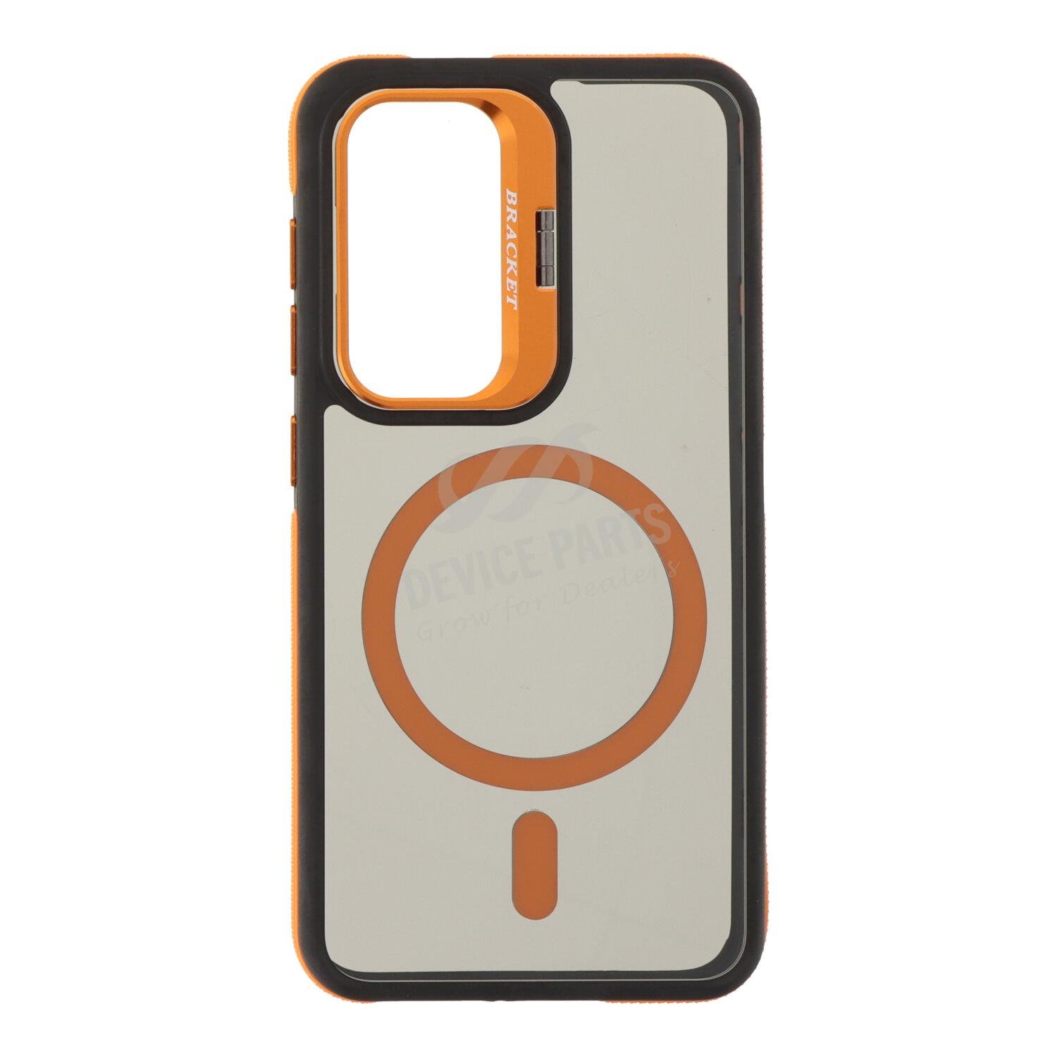 as171671_2508095185_1.jpg Dual Color Shockproof Magsafe Case with Metal Lens Holder for Samsung Galaxy S25 Orange - Image 1